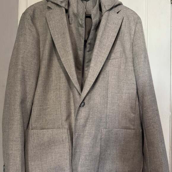 NWT Giasone Austin Hood Men's Grey Cotton Casual Blazer Jacket Size 44 R